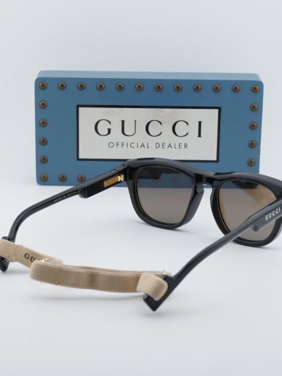 Gucci GG1238S 002 Square Sunglasses - Black\\Blue main image 8
